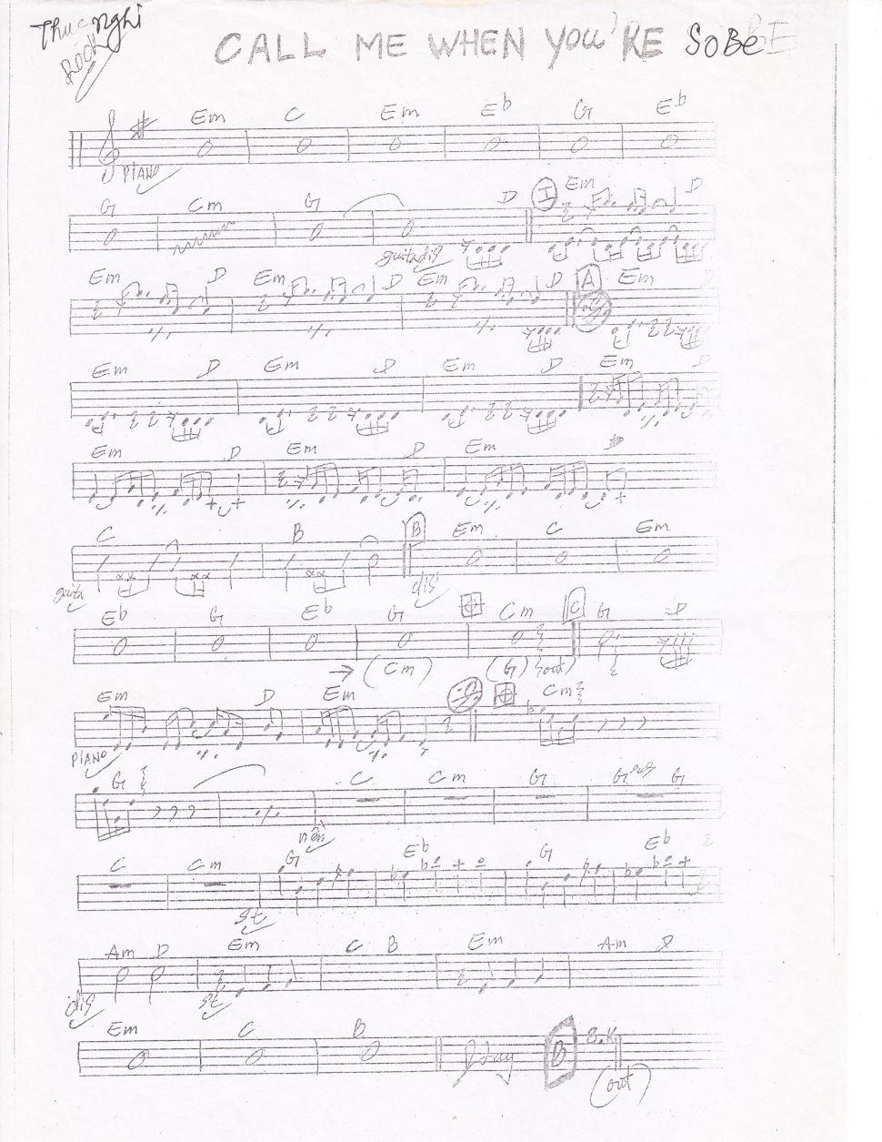 Call Me When You're So Be sheet