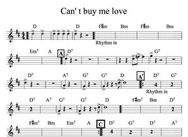 Can't Buy Me Love sheet