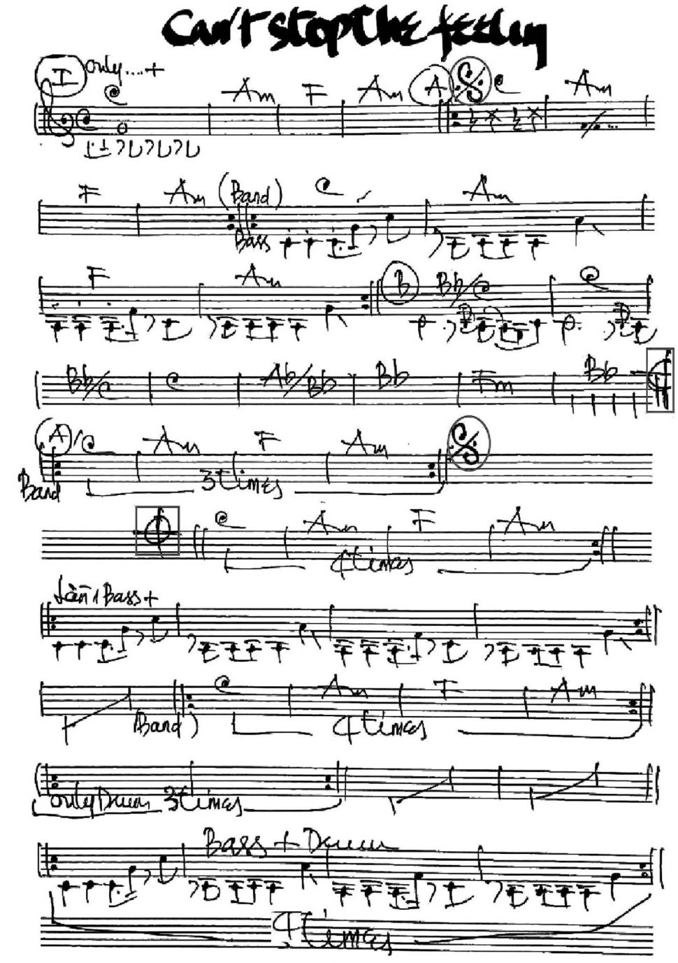 Can't Stop The Feeling sheet