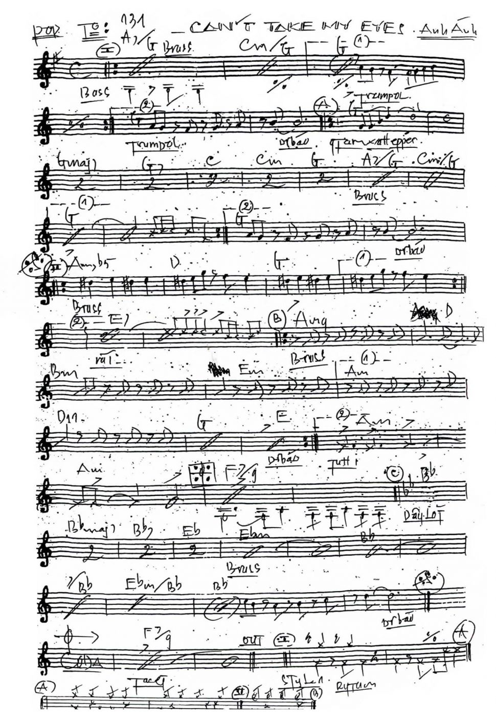 Can't Take My Eyes sheet