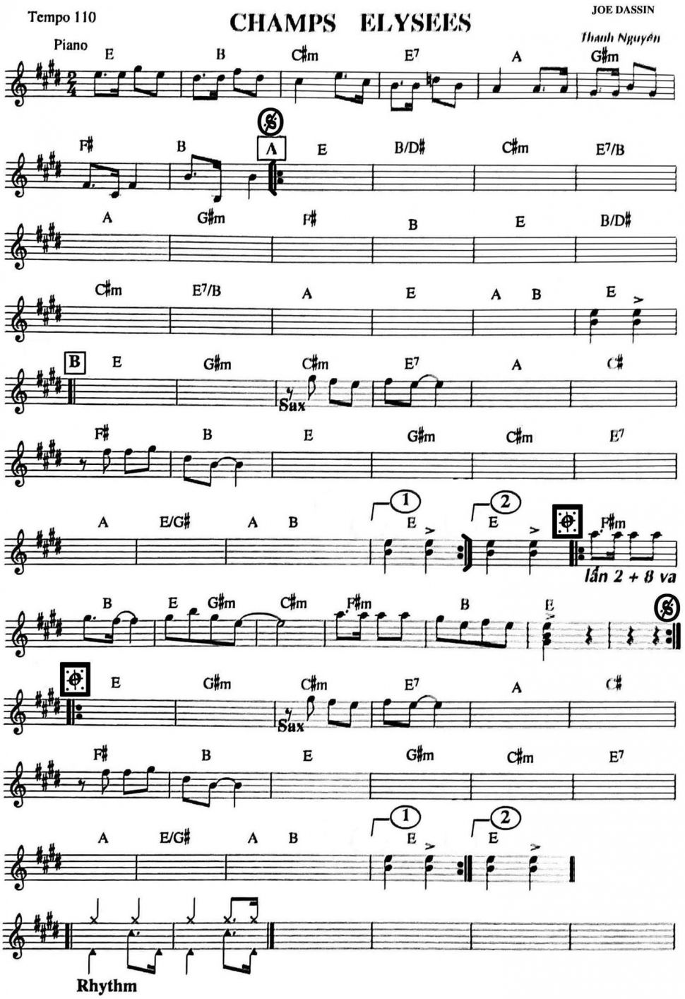 Champs Elysees sheet