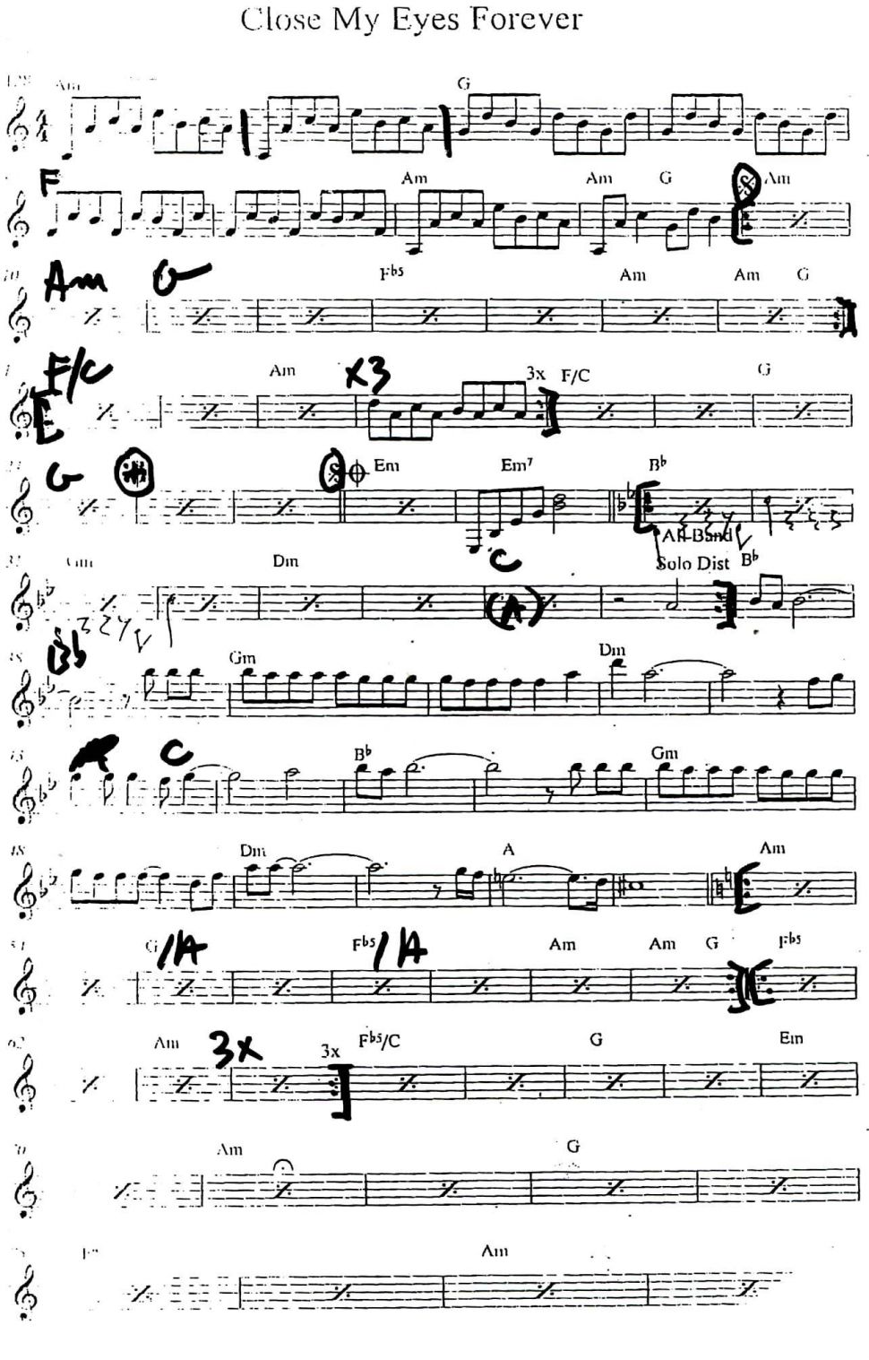 Close My Eyes Forever sheet Close My Eyes Forever sheet