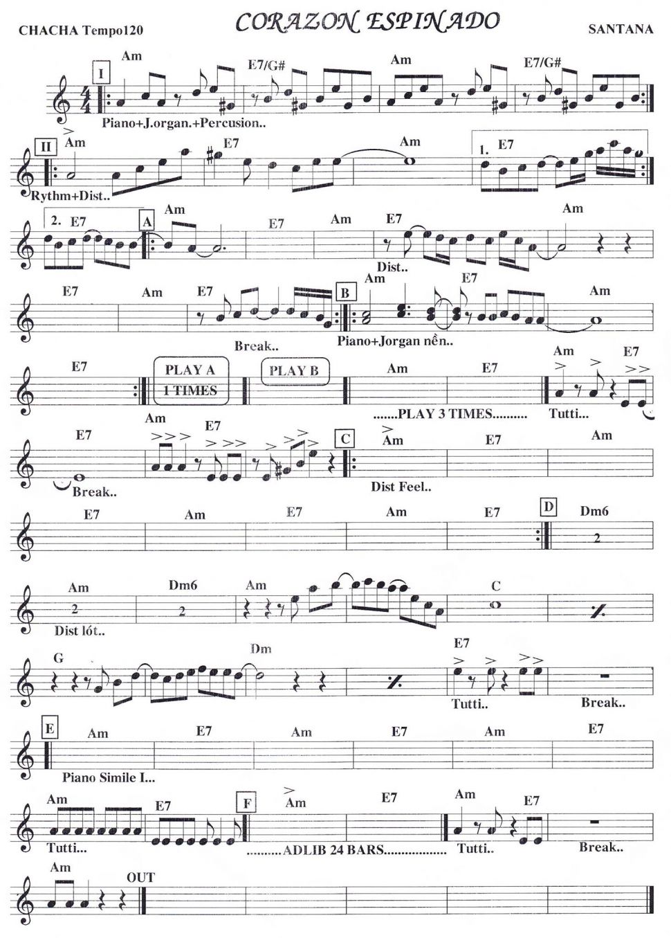 Corazon Espinado sheet