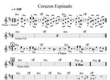 Corazon Espinado sheet