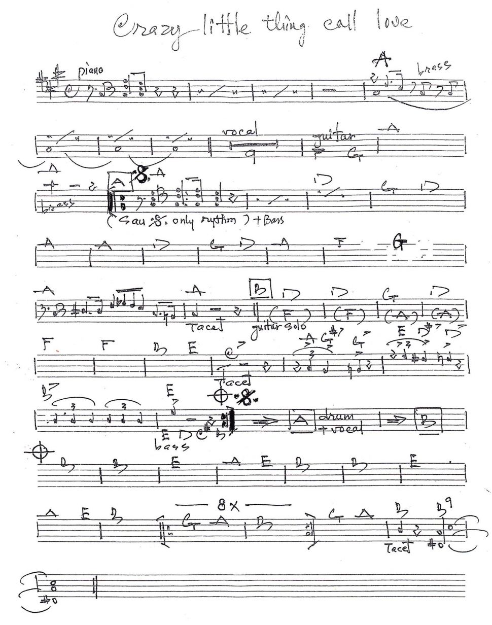 Crazy Little Thing Call Love sheet