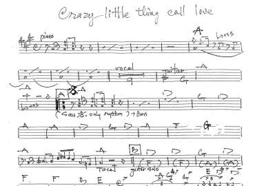 Crazy Little Thing Call Love sheet