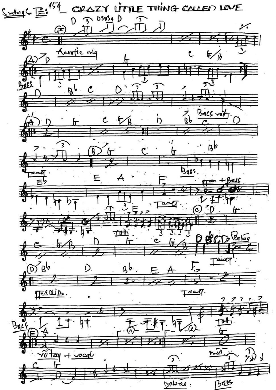 Crazy Little Thing Called Love sheet