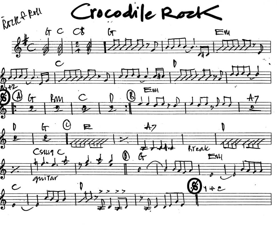 Crocodile Rock sheet