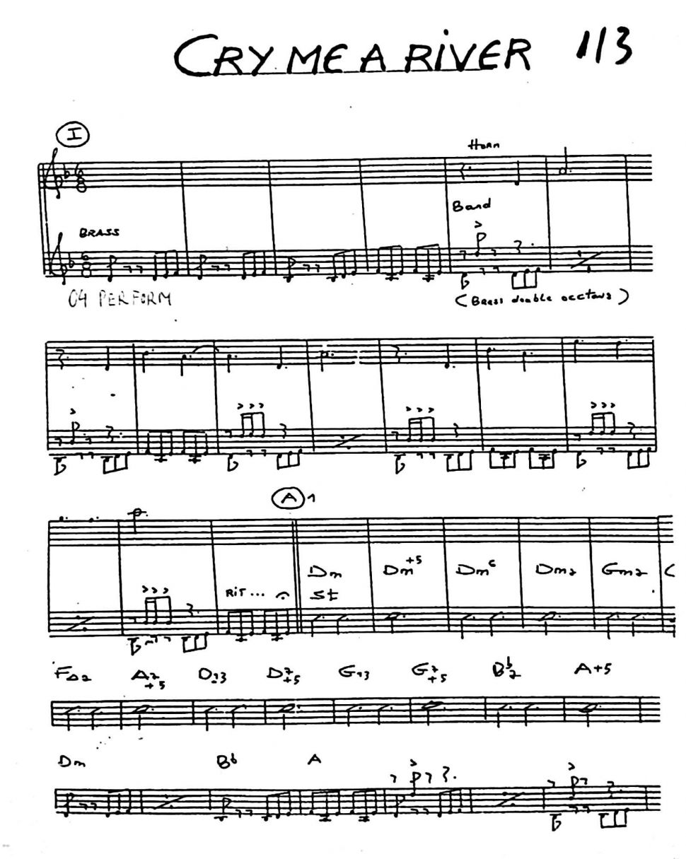 Cry Me A River sheet