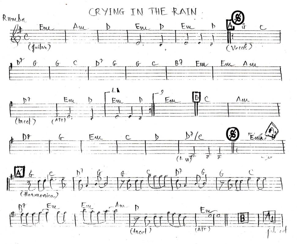 Crying In The Rain sheet