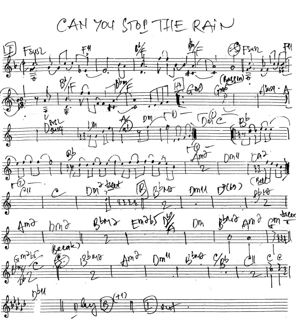 Can You Stop The Rain sheet