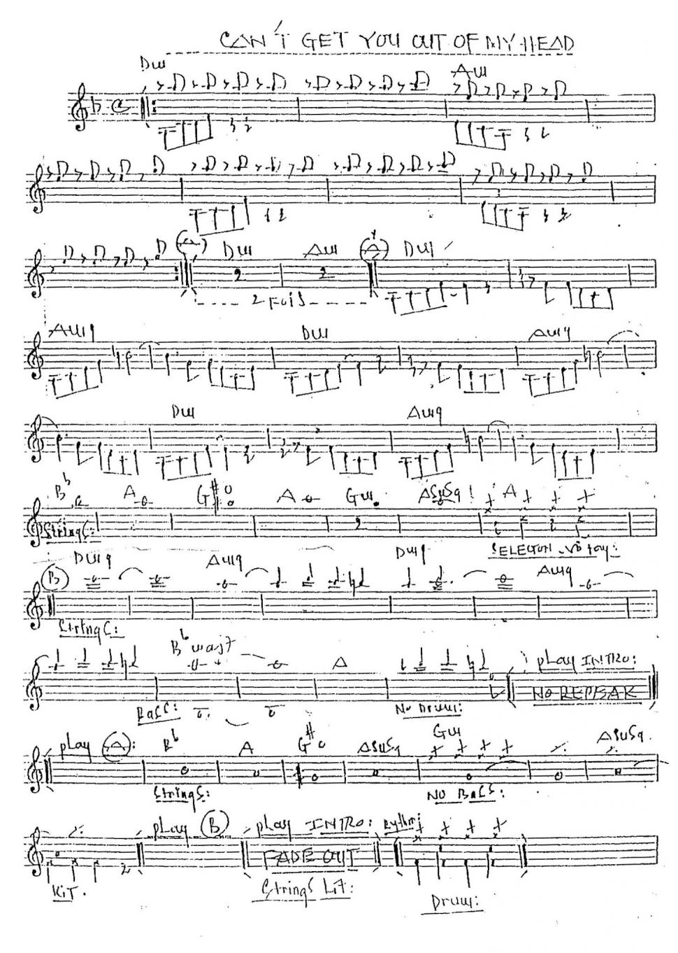 Can't Get You Out Of My Head sheet