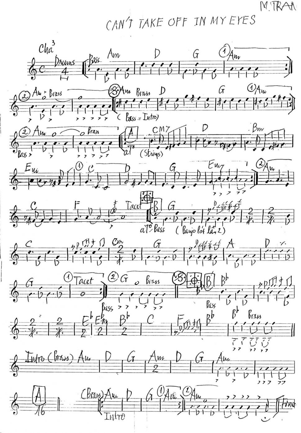 Can't Take Off In My Eyes sheet