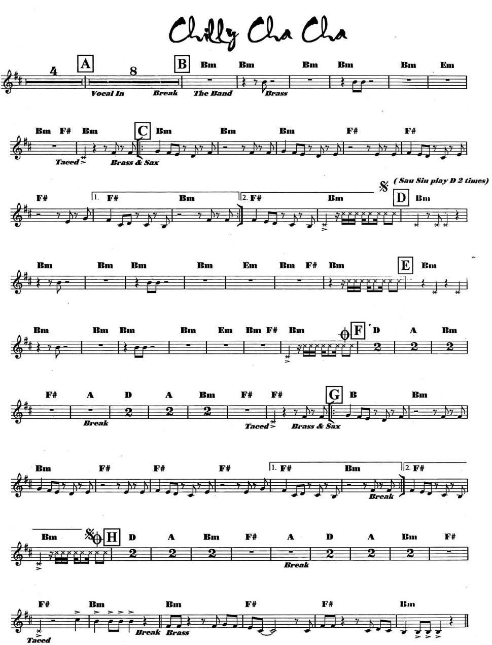 Chilly Cha Cha sheet