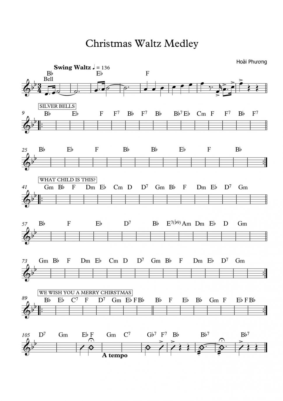 Christmas Waltz Medley sheet