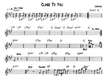 Close To You sheet