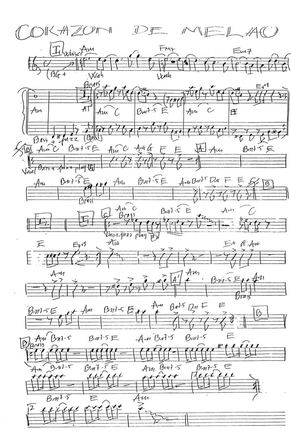 Corazon De Melao sheet