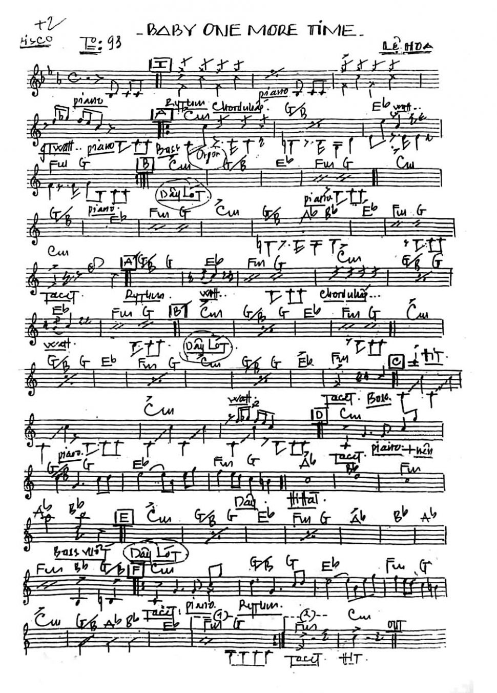 Baby one more time sheet