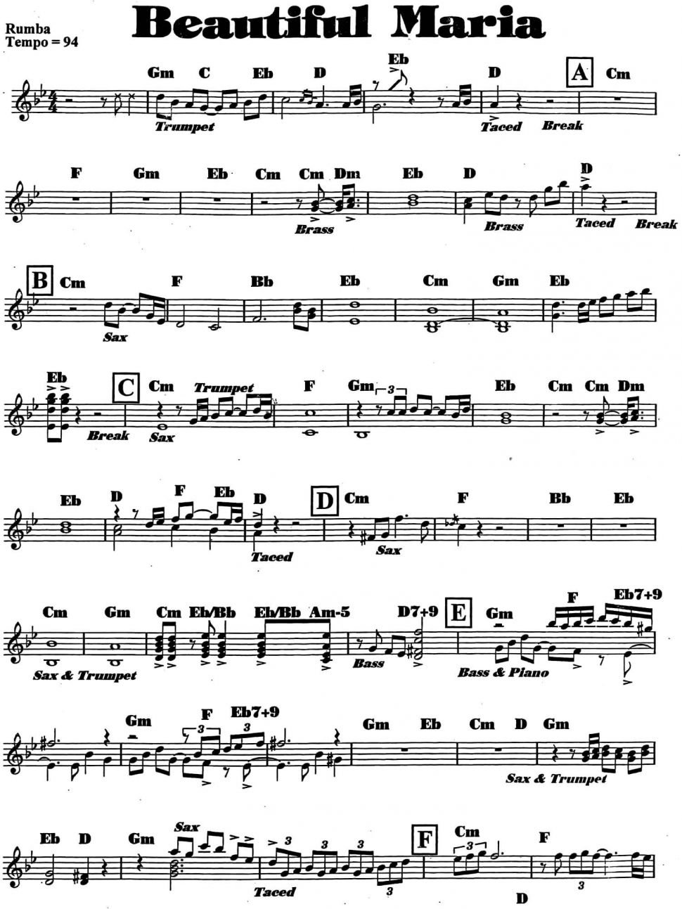 Beautiful Maria sheet