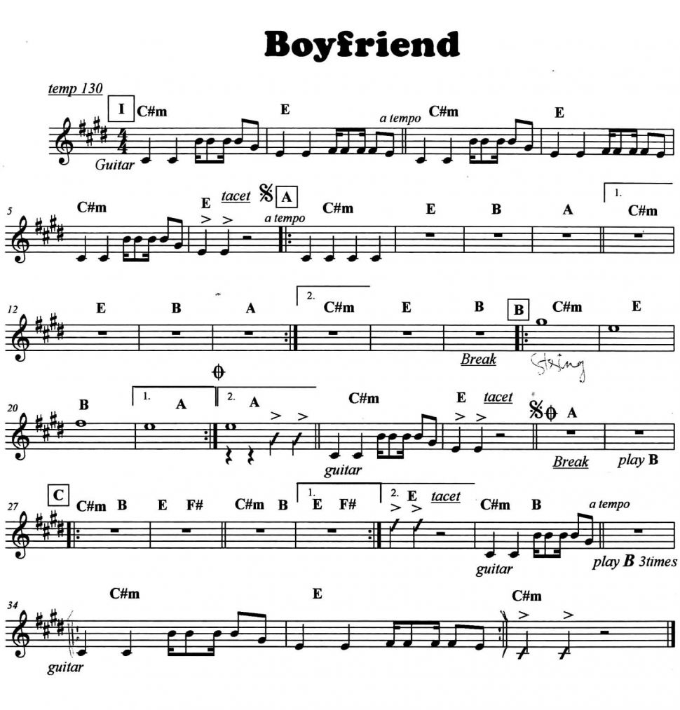 Boyfriend sheet 