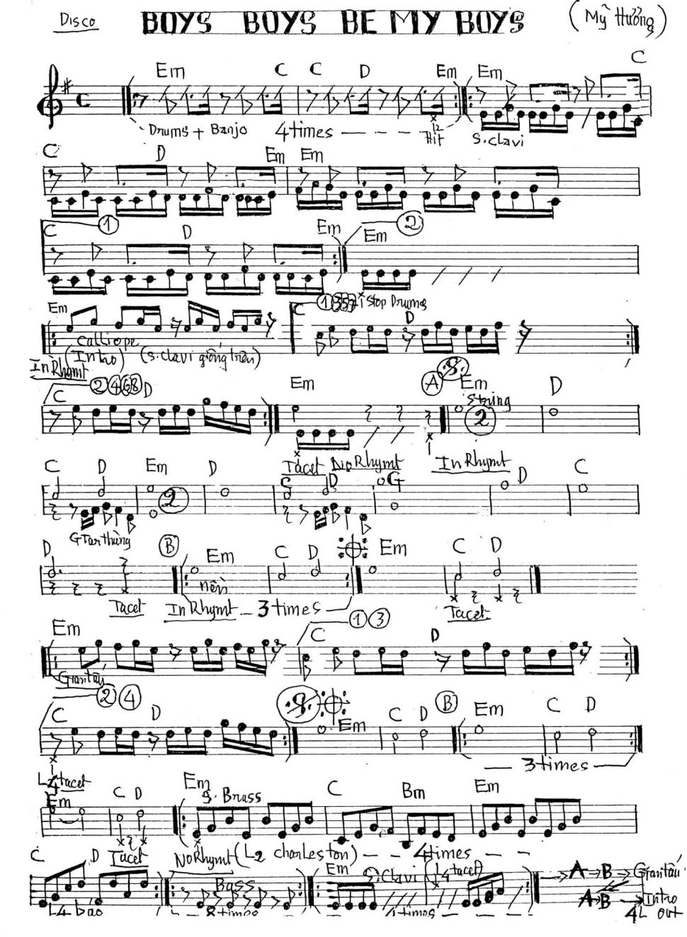 Boys Boys be my boys sheet