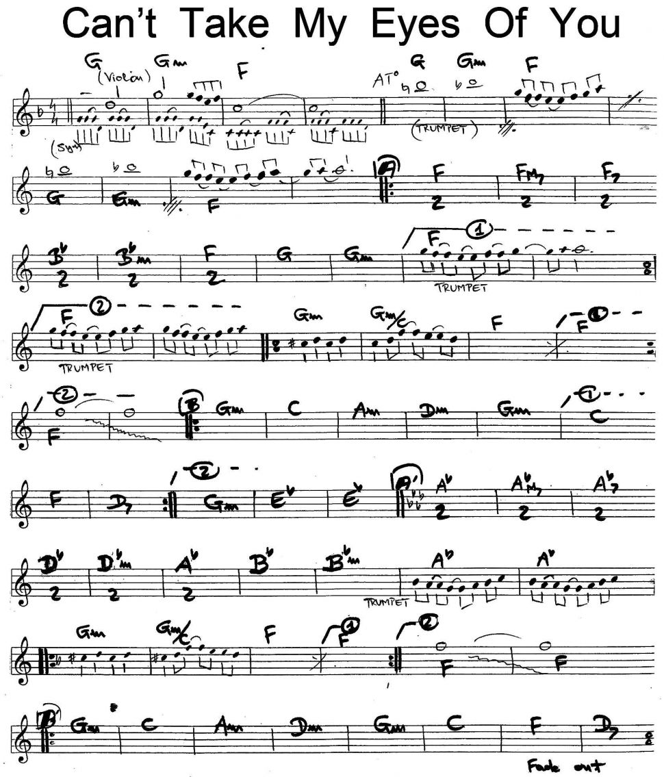 Can't Take My Eyes Of You sheet