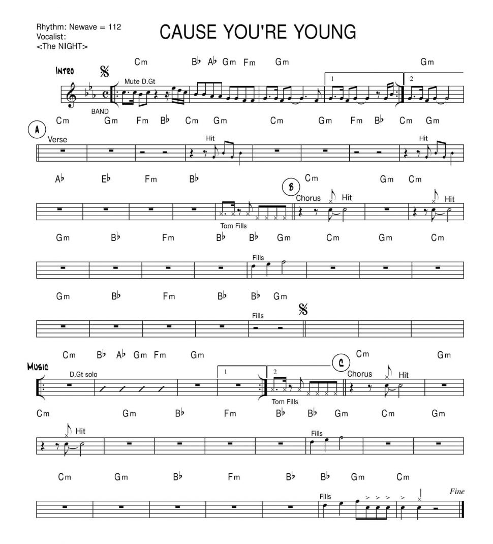 Cause You're Young sheet