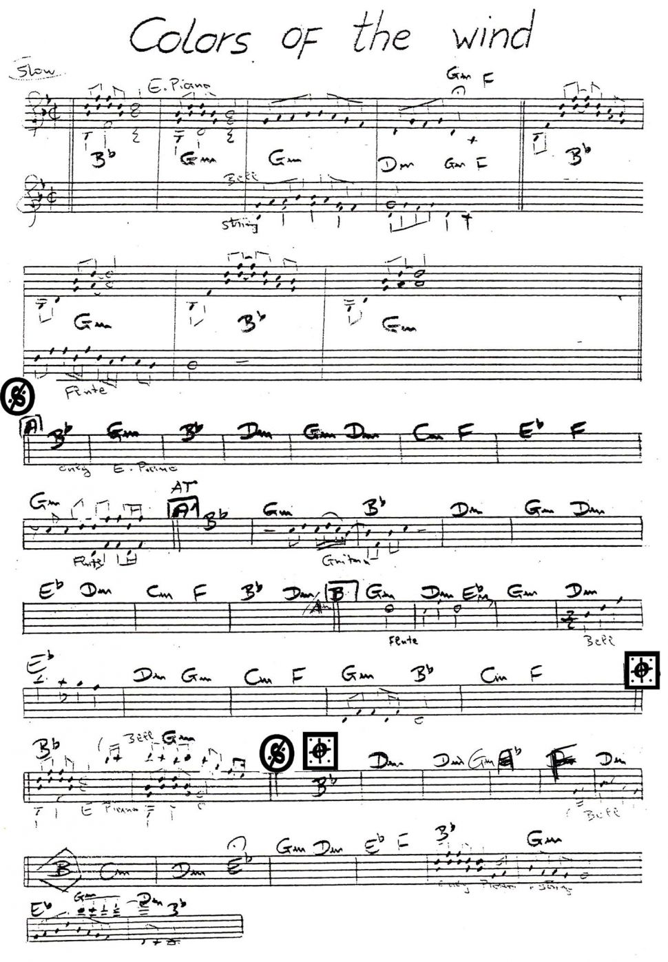 Colors Of The Wind sheet