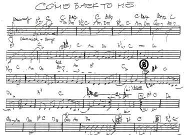 Come Back To Me sheet