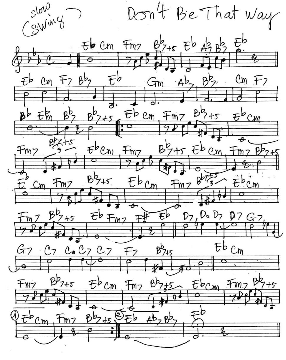 Don't Be That Way sheet