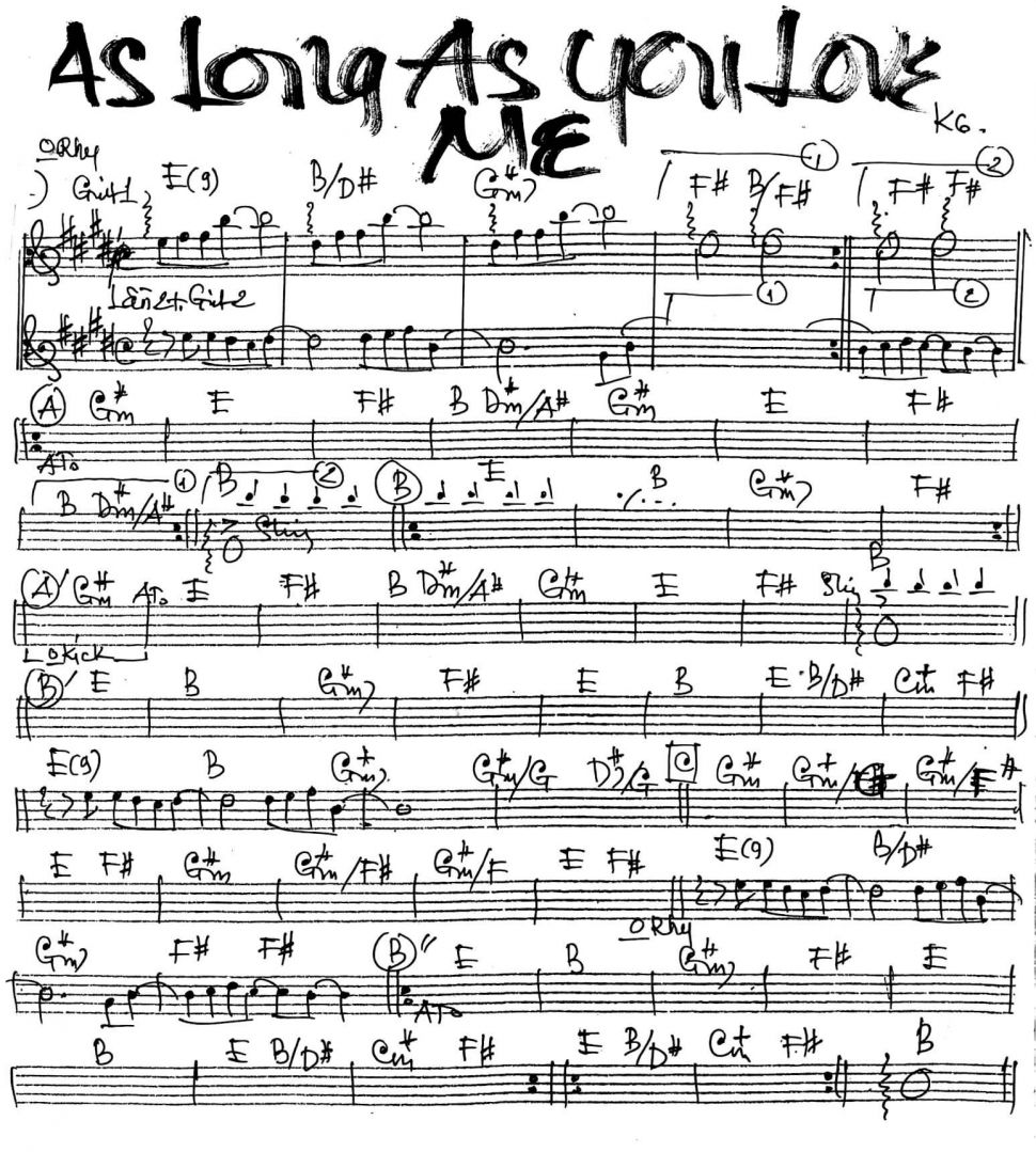 As long As you love me sheet