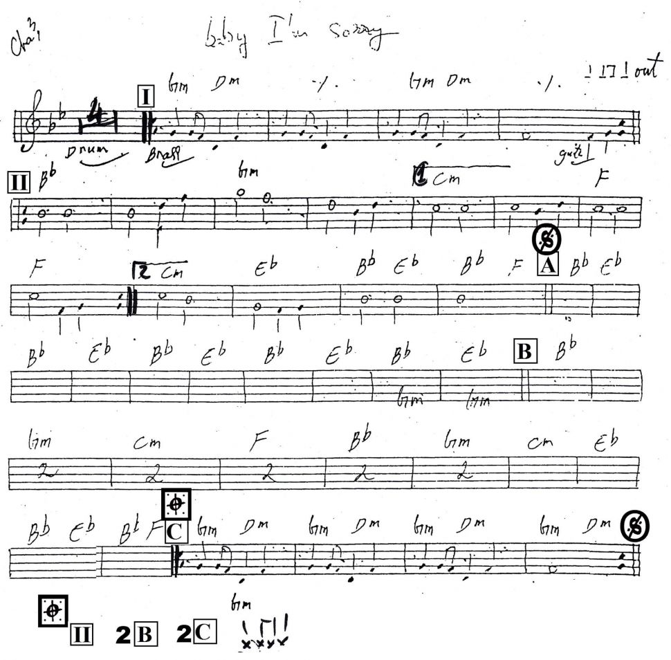 Baby I'am sorry sheet