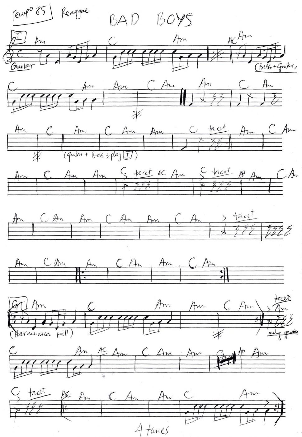 Bad Boys sheet