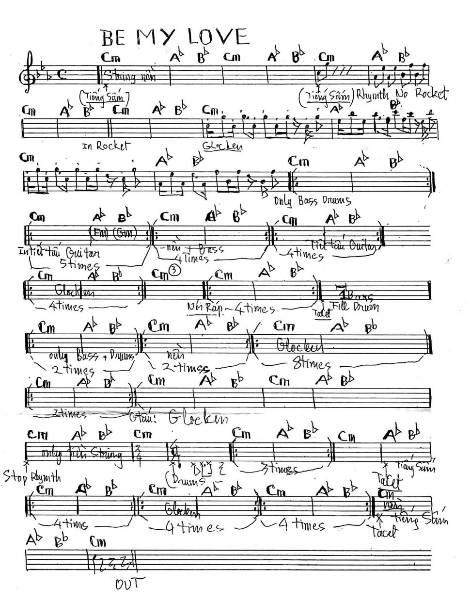 Be my love sheet