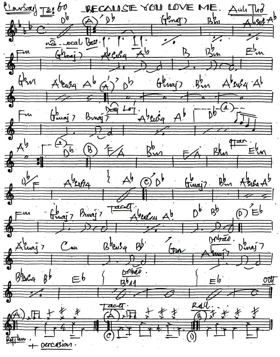 Because you love me sheet