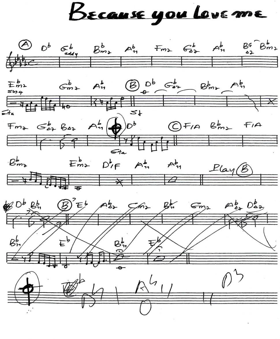 Because you love me sheet