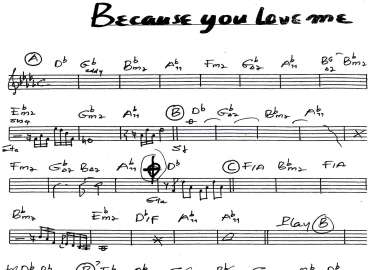 Because you love me sheet