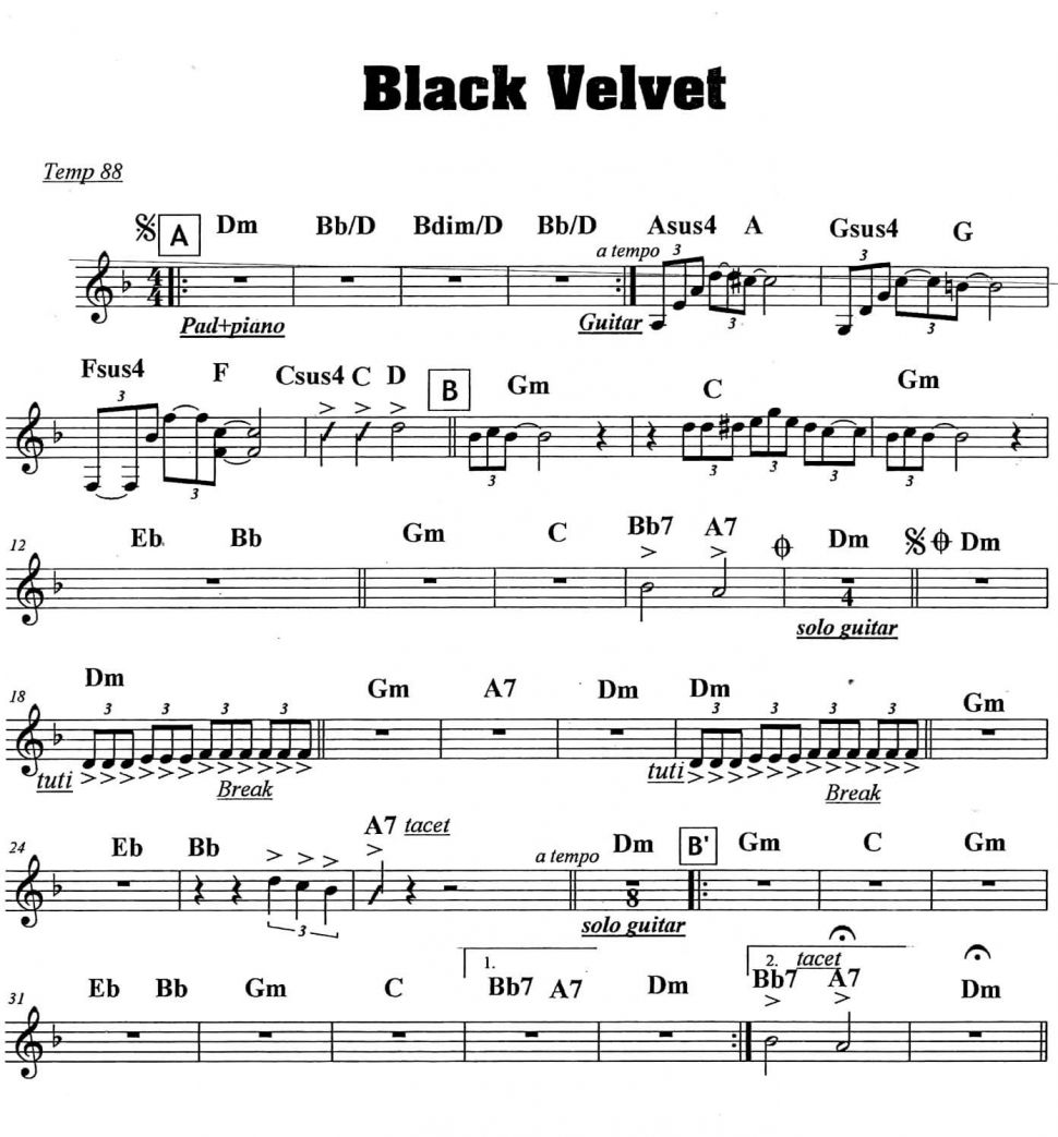 Black velvet sheet 