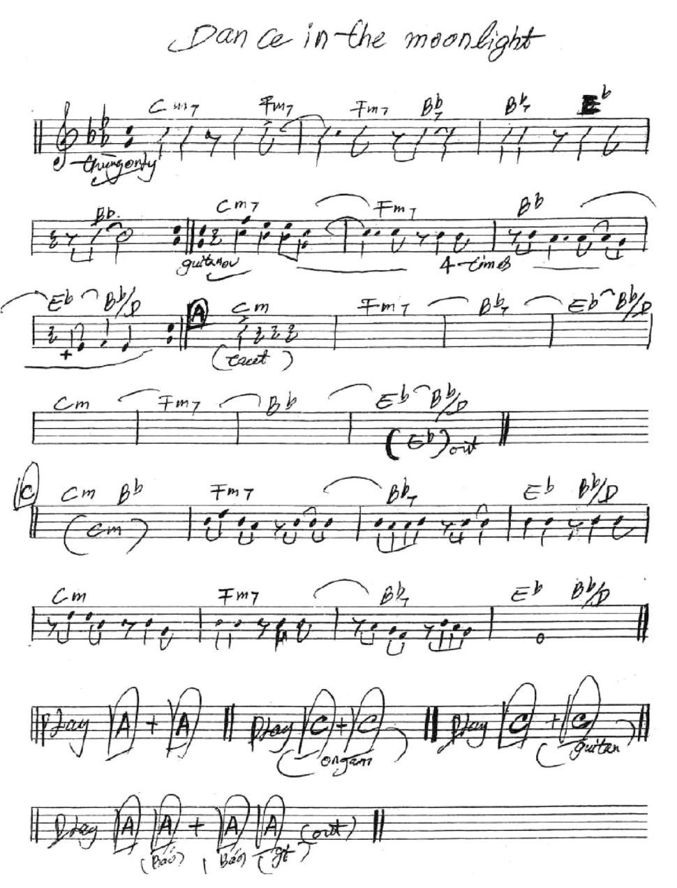 Dance In The Moolight sheet