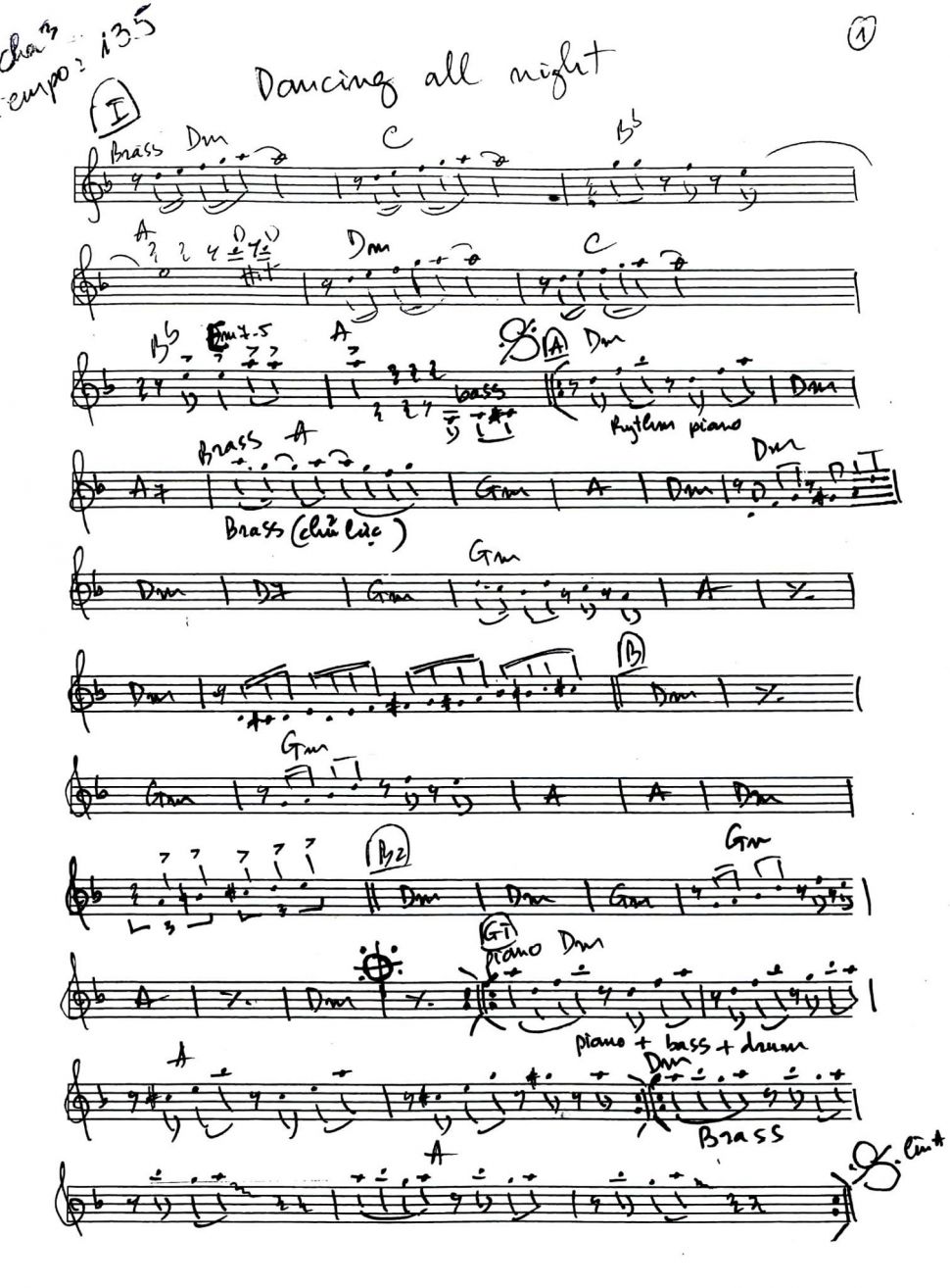 Dancing All Night sheet