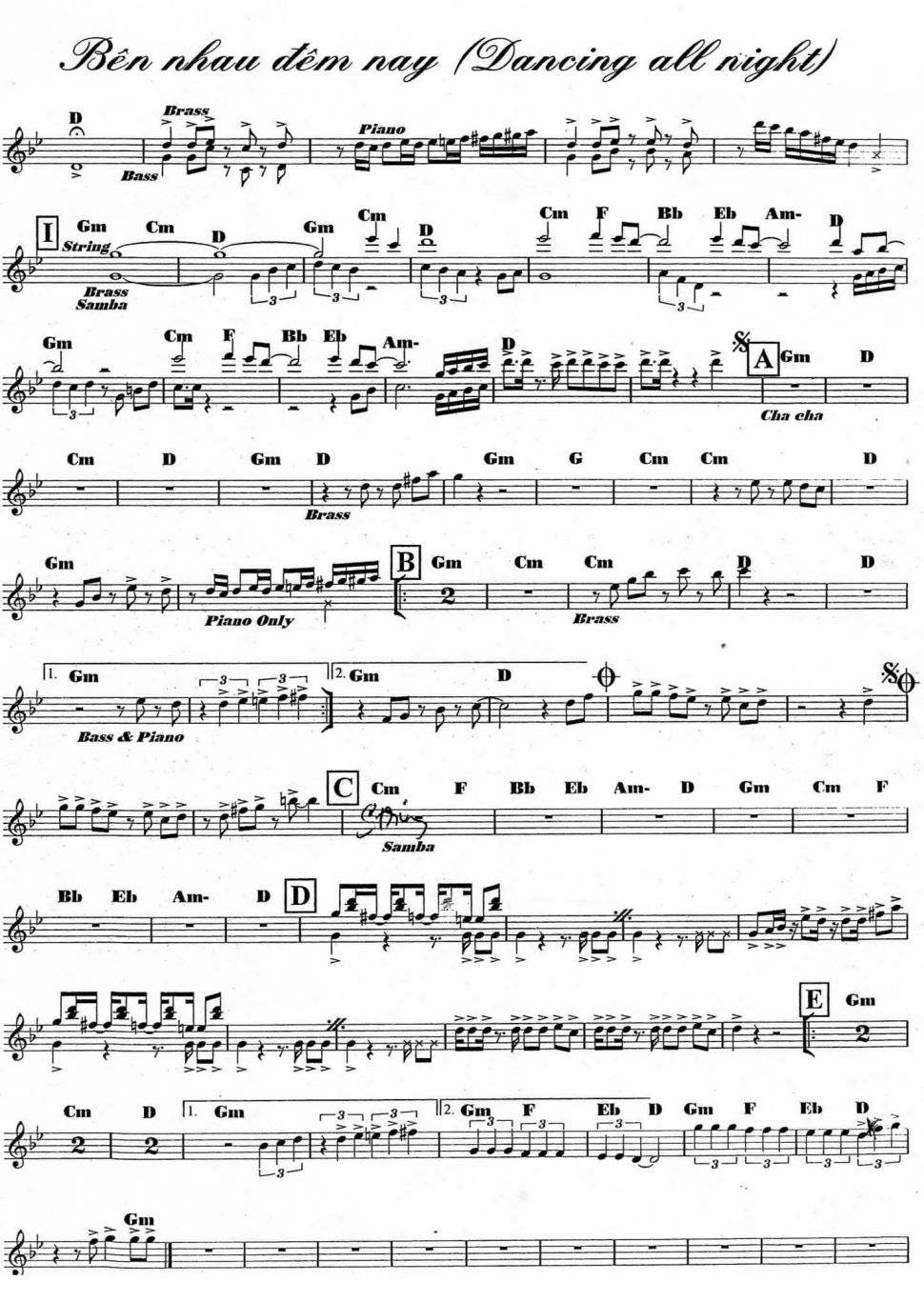 Dancing All Night sheet