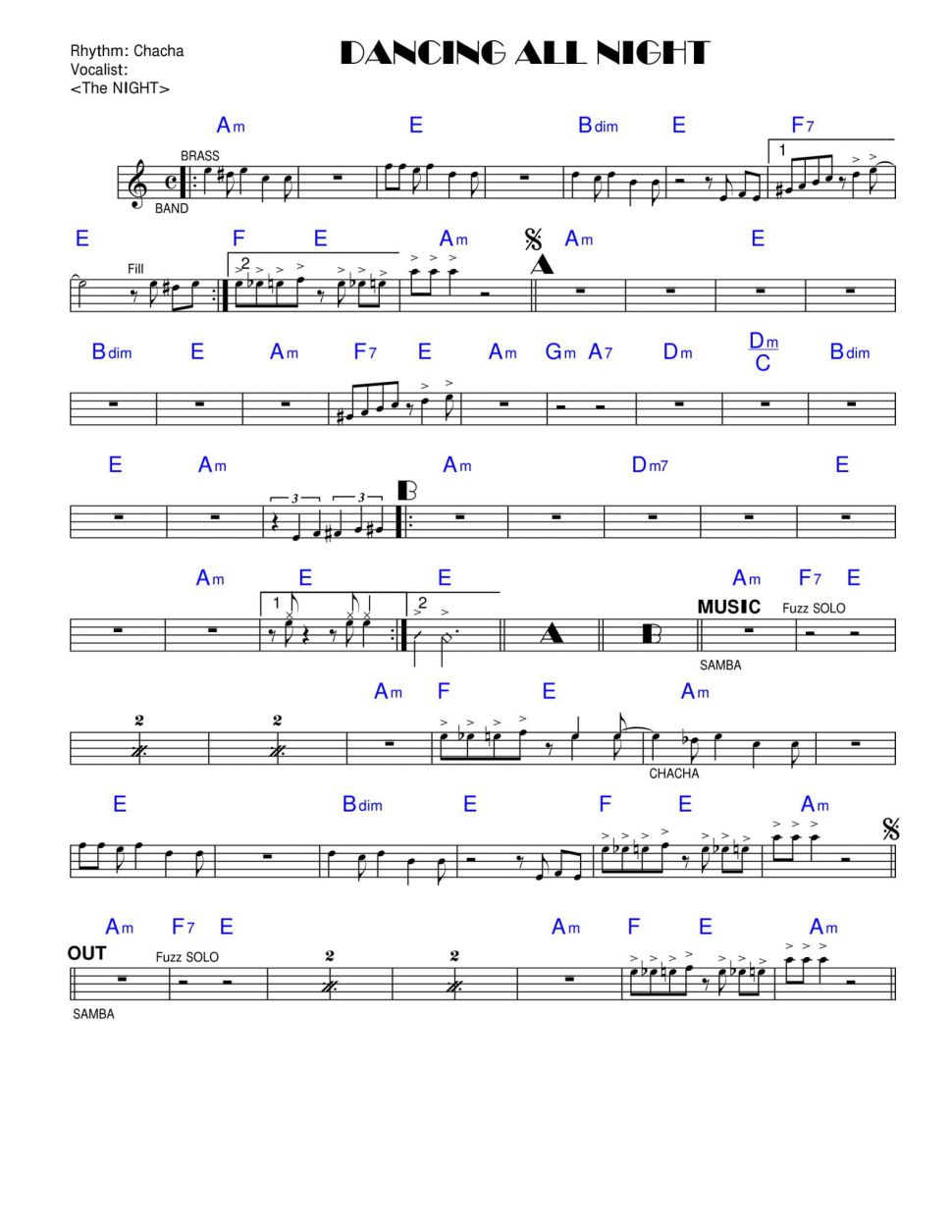 Dancing All Night sheet