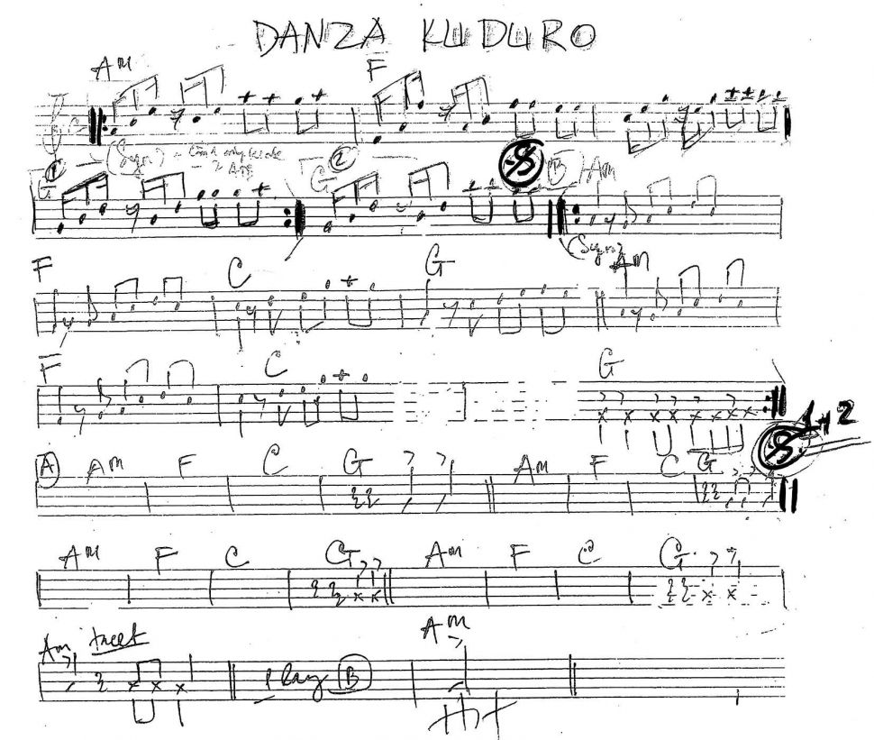 Danza Kuduro sheet