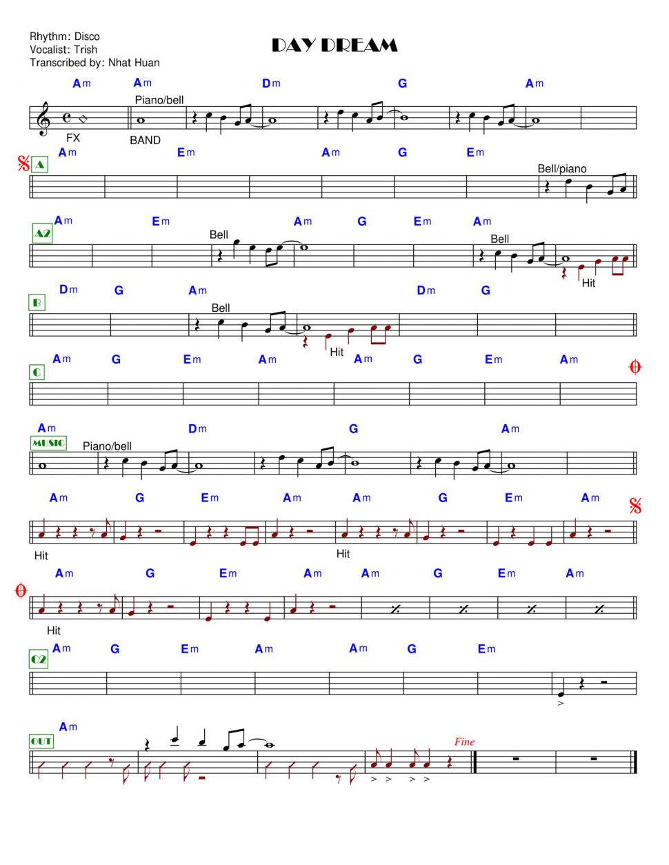 Day Dream sheet