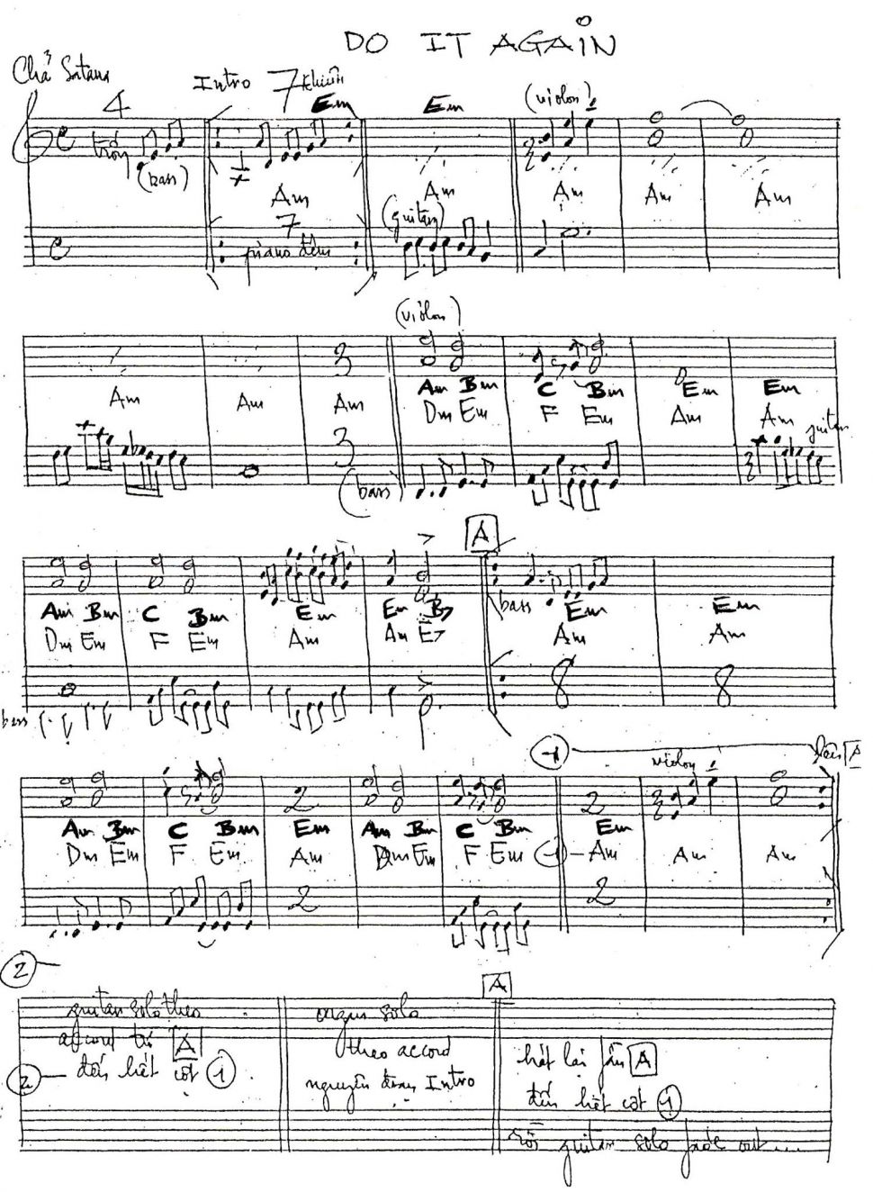 Do It Again sheet