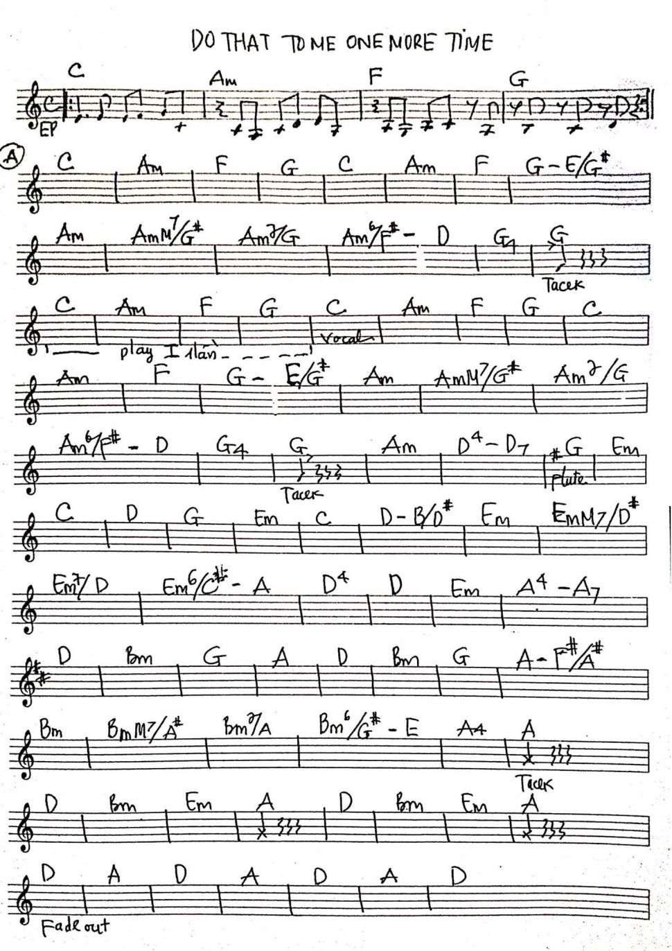 Do That To Me One More Time sheet