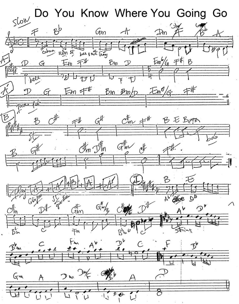 Do You Know Where You Going Go sheet