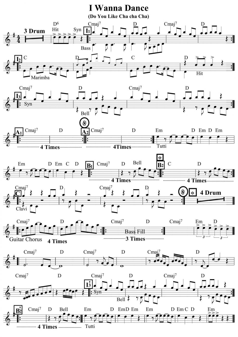 Do You Like Cha Cha Cha sheet