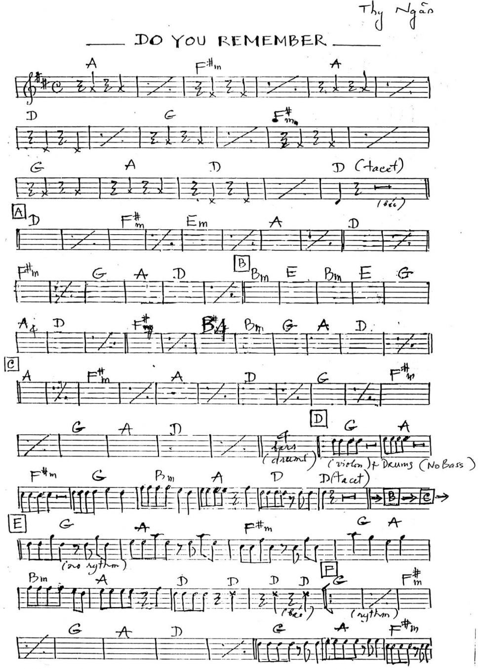 Do You Remember sheet