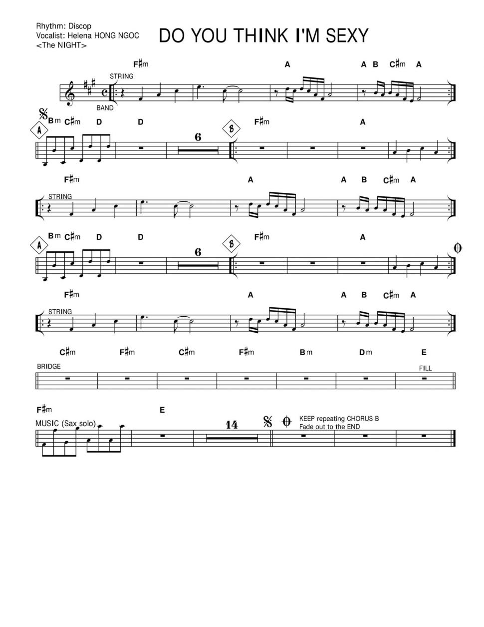 Do You Think I'm Sexy sheet